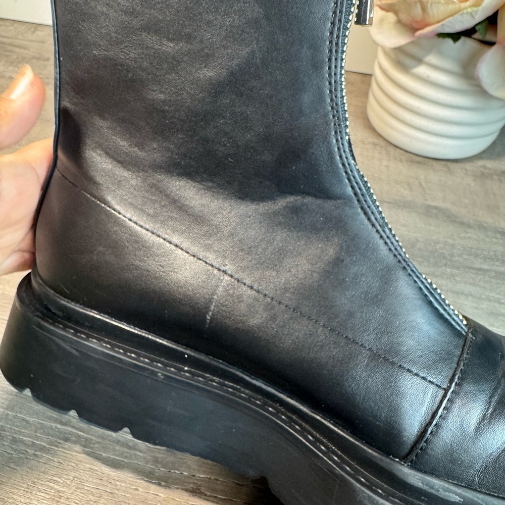 Zara Black Platform Fromt Zip Boots size 8/EU39 The ROW vibes - Picture 9 of 10